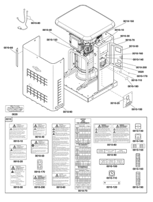 Decals Group Diagram and Parts List for 040578-00  Briggs and Stratton Generator